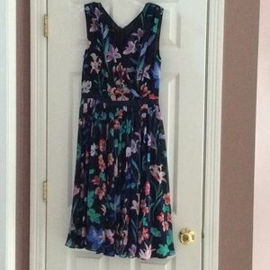 Talbots floral navy dress